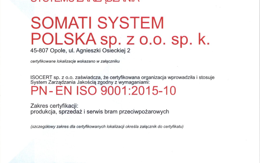 ISO – Polityka Jakości
